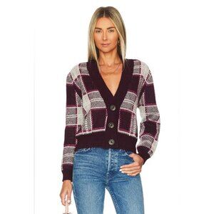 MOTHER alpaca blend Slim Low cropped plaid cardigan